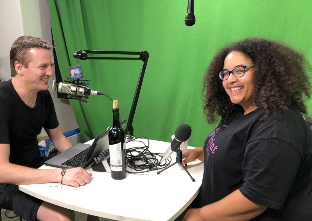 podcasting with green screen