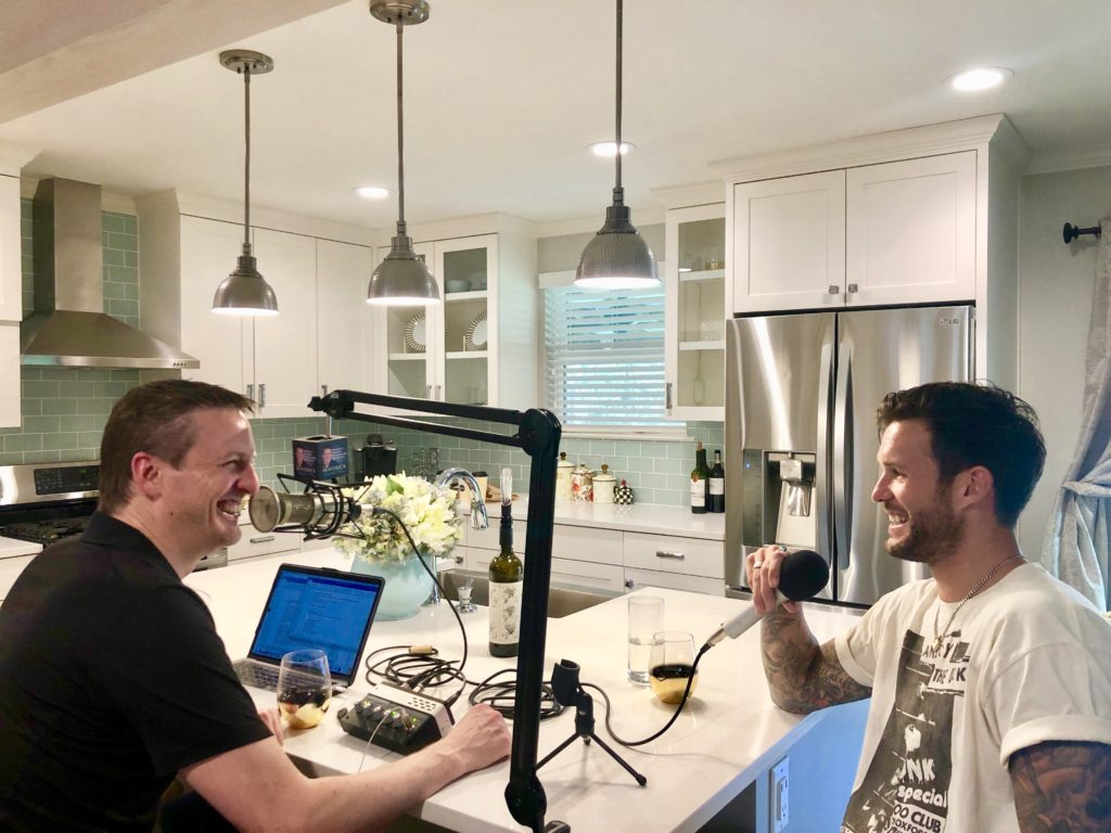 podcasting with wine at home