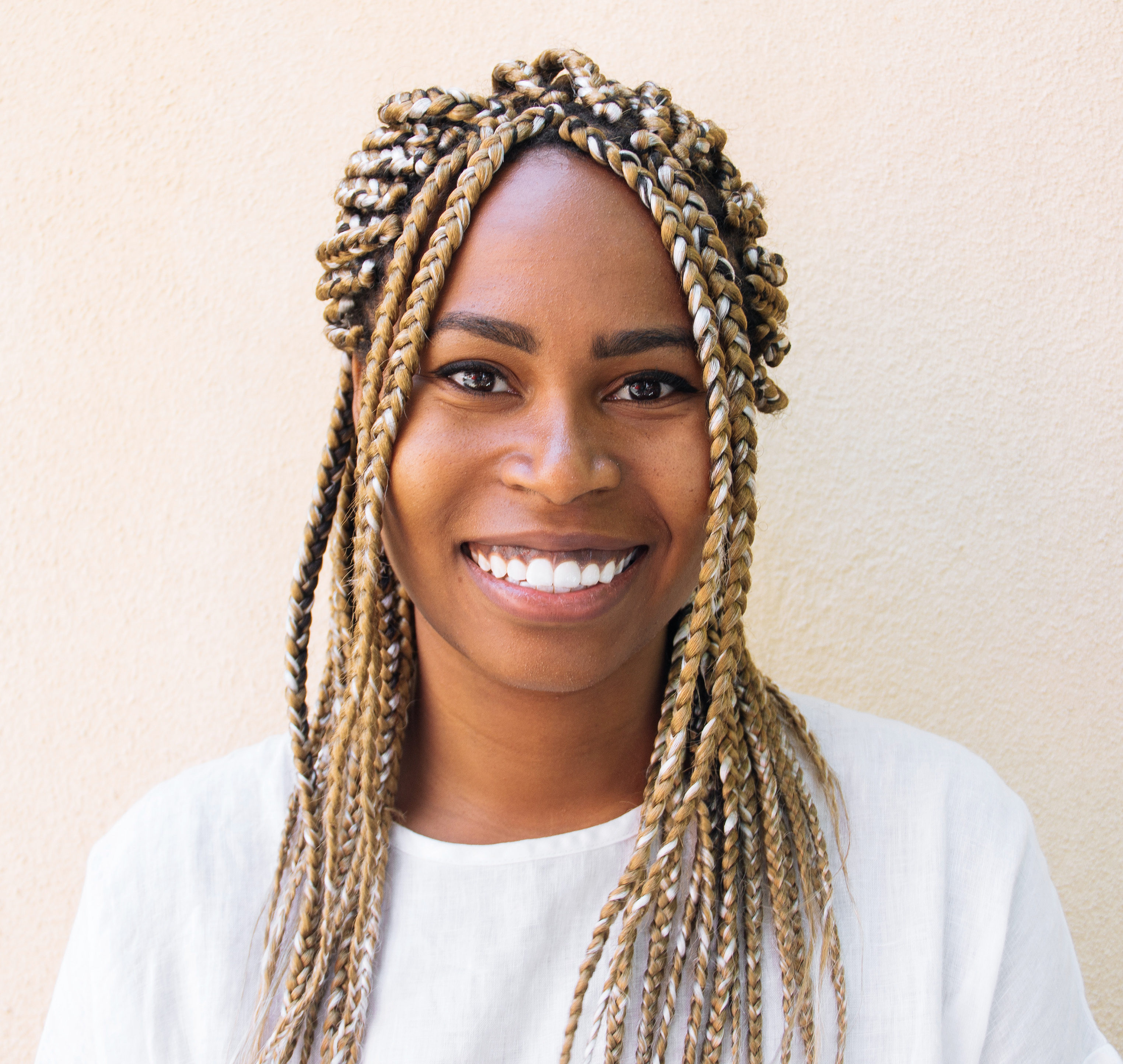 woman with tightly braided hair