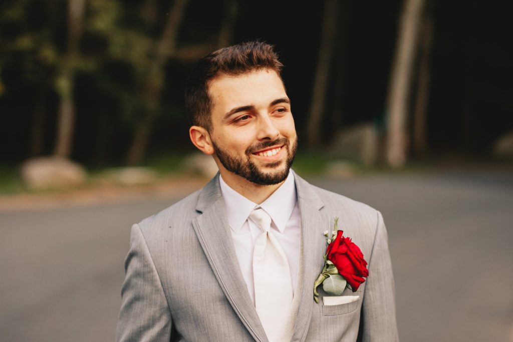 man in a formal  gray suit