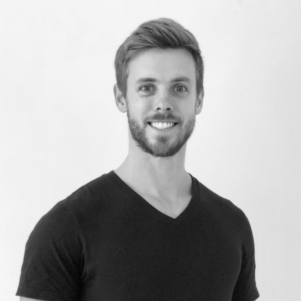 black and white headshot of a man