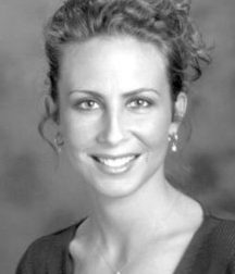 black and white headshot of a woman