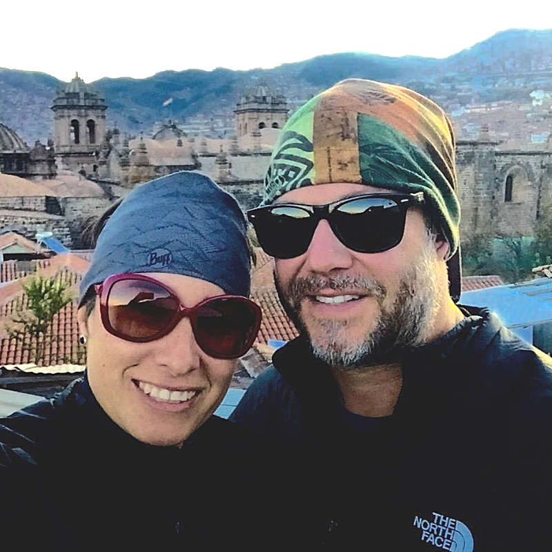 man and woman wearing bandanas and sunglasses