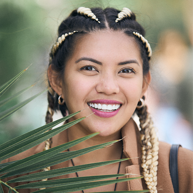 lady with a warm smile