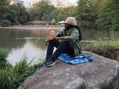 man holding a book