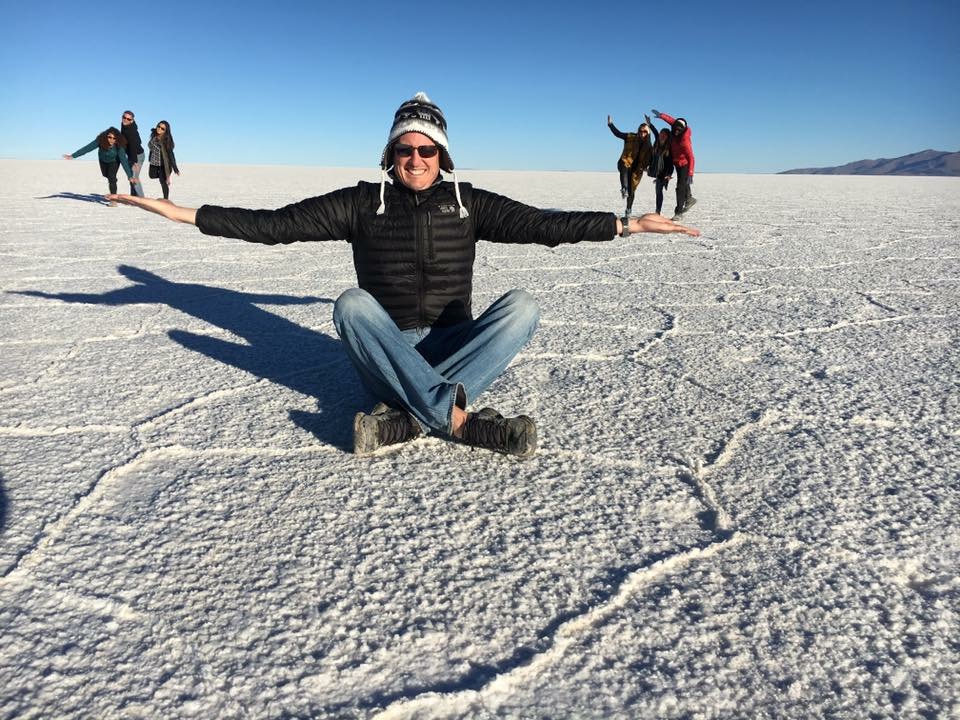 Matt Bowles visits the Bolivia Salt Flats while traveling with fellow nomads with Remote Year