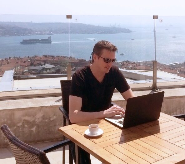 Matt Bowles works remotely from the coast of Istanbul, Turkey